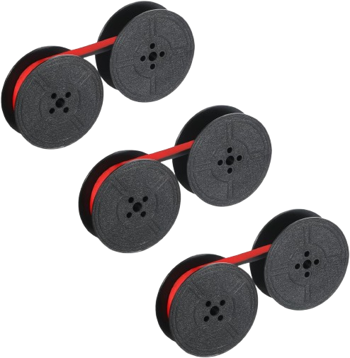3 Pairs Universal Typewriter Ribbon, Red and Black